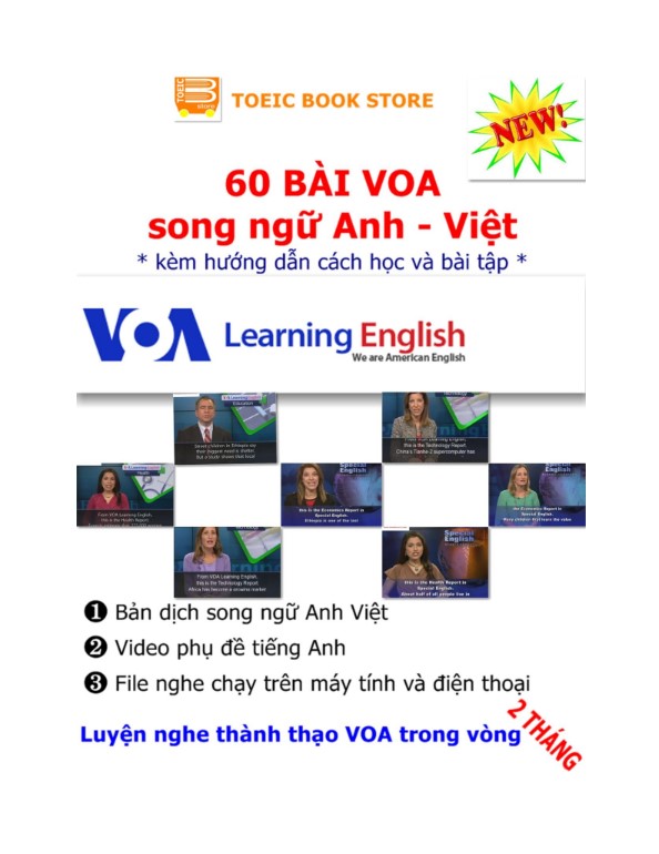 Nhà Sách Tiền Phong 8 Sách 60 bài VOA song ngữ Anh - Việt PDF tải FREE