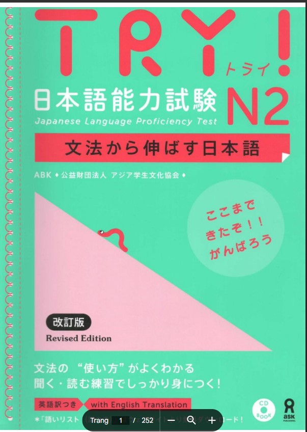 Nhà Sách Tiền Phong 3 Sách TRY N2 bản Revised Edition PDF tải FREE