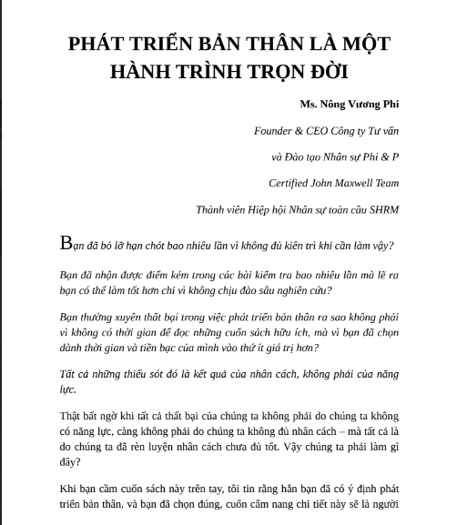 Sách 15 Nguyên Tắc Vàng Về Phát Triển Bản Thân PDF