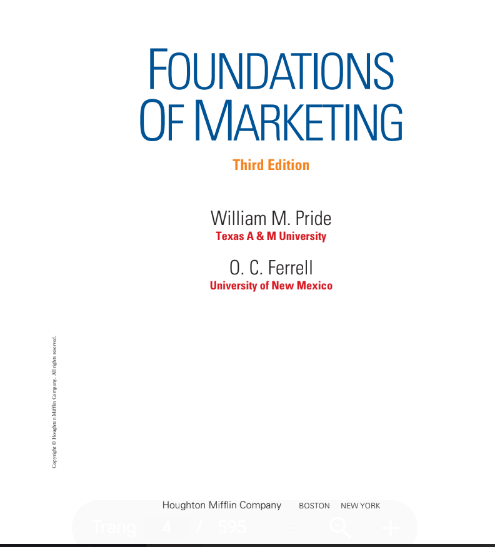 Sách Foundations Of Marketing PDF tải FREE