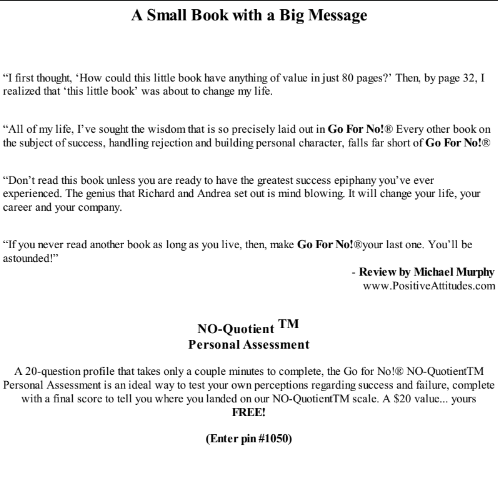 Sách Go For No! Yes Is The Destination No Is How You Get There PDF 6 Sách Go For No! Yes Is The Destination No Is How You Get There PDF