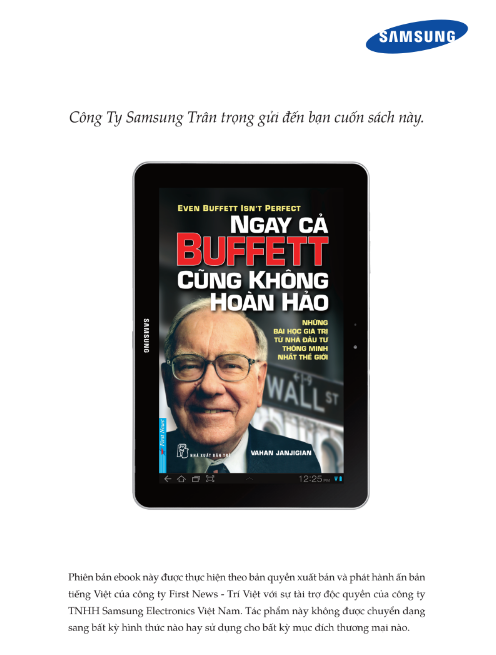 Sách Ngay Cả Buffett Cũng Không Hoàn Hảo PDF có tiếng Việt