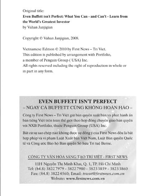 Sách Ngay Cả Buffett Cũng Không Hoàn Hảo PDF có tiếng Việt