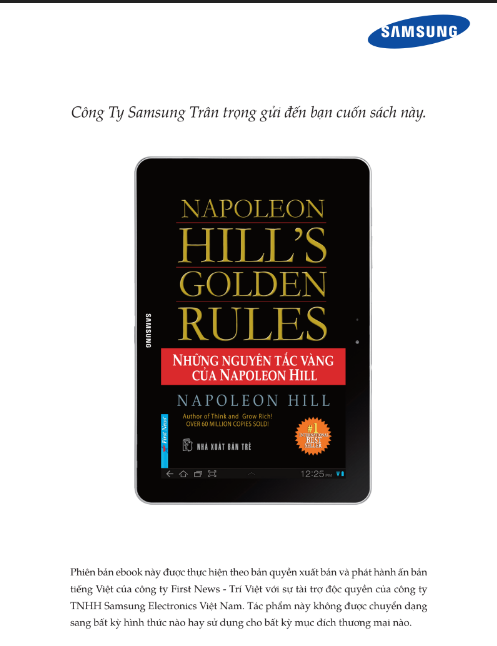 Sách Những Nguyên Tắc Vàng Của Napoleon Hill PDF tải FREE có tiếng Việt