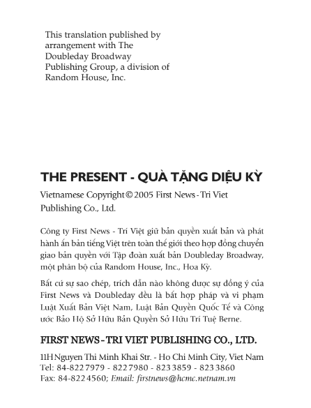 Sách Quà Tặng Diệu Kỳ – Spencer Johnson PDF có tiếng Việt