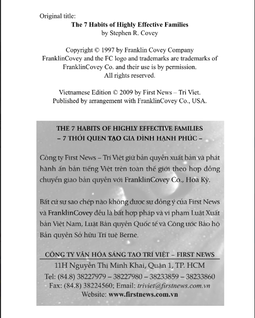 Sách The 7 Habits of Highly Effective Families PDF có tiếng Việt 6 Sách The 7 Habits of Highly Effective Families PDF có tiếng Việt