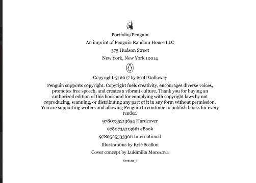 Sách The Four The Hidden DNA Of Amazon Apple Facebook And Google PDF