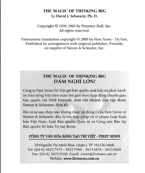 Sách The Magic of Thinking Big - David J. Schwartz PDF có tiếng Việt