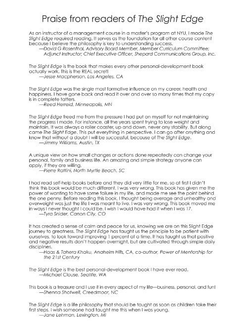 Sách The Slight Edge - Jeff Olson PDF