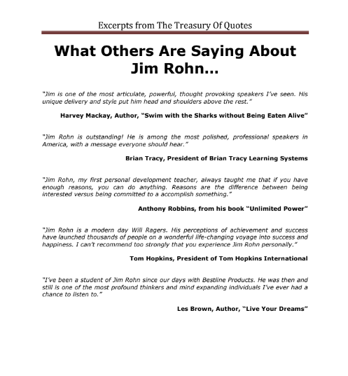 Sách The Treasury of Quotes - Jim Rohn PDF