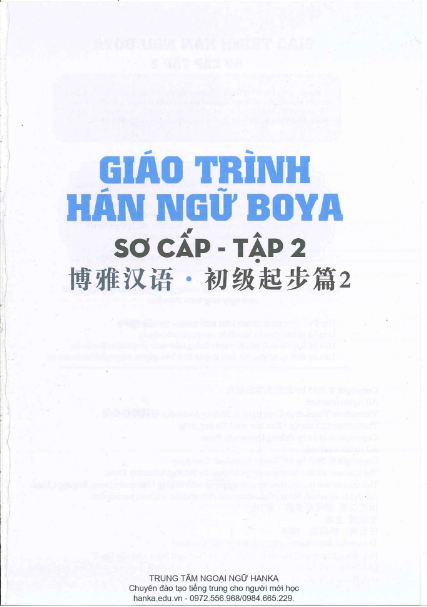 Sách hanka edu vn GT Boya sơ cấp tập 2 PDF có tiếng Việt