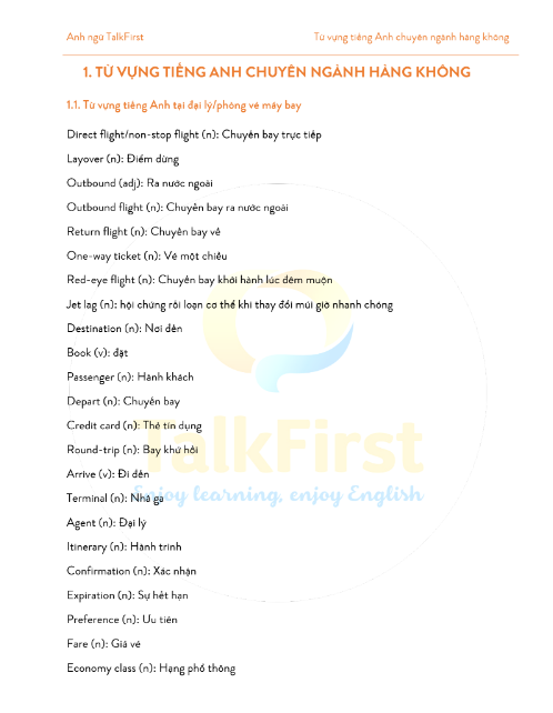 Tải FREE sách 250 Từ Vựng Tiếng Anh Chuyên Ngành Hàng Không Thông Dụng Nhất PDF 7 Tải FREE sách 250 Từ Vựng Tiếng Anh Chuyên Ngành Hàng Không Thông Dụng Nhất PDF