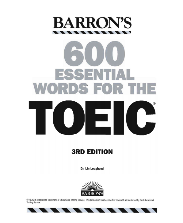 Tải FREE sách Barron's 600 Essential Words For The TOEIC PDF