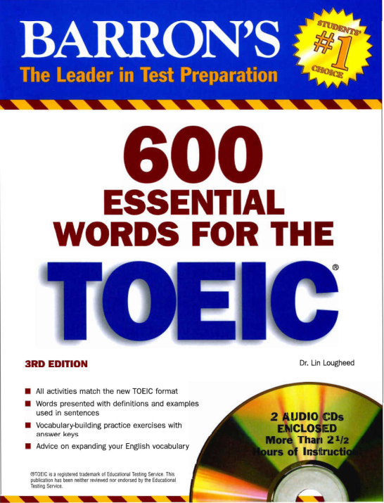 Tải FREE sách Barron's 600 Essential Words For The TOEIC PDF