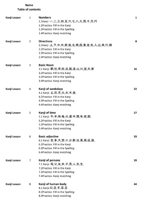 Tải FREE sách Basic Kanji JLPT N5 PDF
