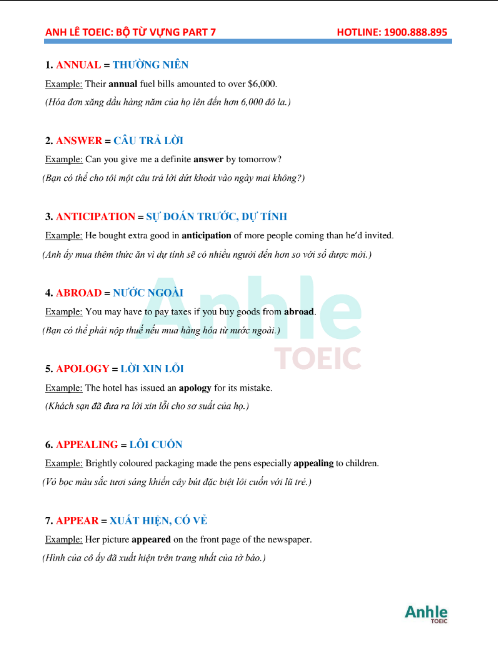 Tải FREE sách Bộ Từ Vựng TOEIC Part 7 PDF có tiếng Việt 6 Tải FREE sách Bộ Từ Vựng TOEIC Part 7 PDF có tiếng Việt