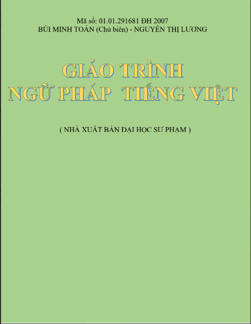 Tải FREE sách Giáo Trình Ngữ Pháp Tiếng Việt PDF