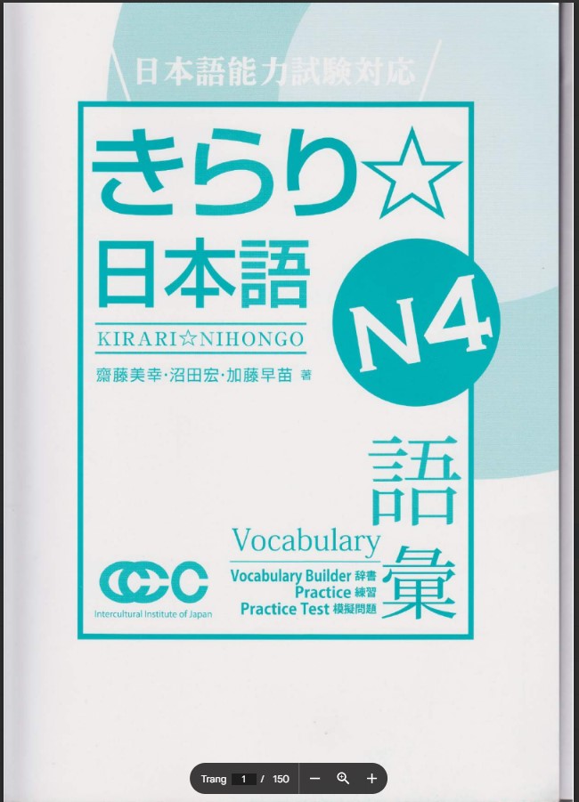 Tải FREE sách Kirari Nihongo N4 Goi PDF có tiếng Việt