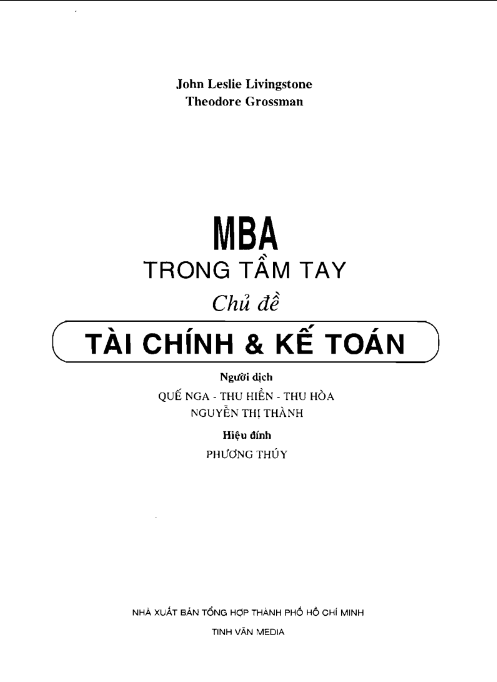Tải FREE sách MBA Tài Chính Kế Toán PDF có tiếng Việt