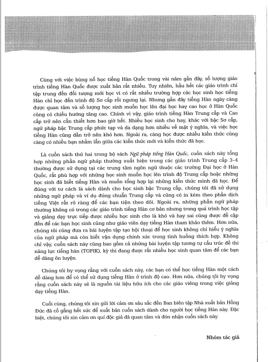 Tải FREE sách Ngữ Pháp Tiếng Hàn Trung Cấp PDF có tiếng Việt