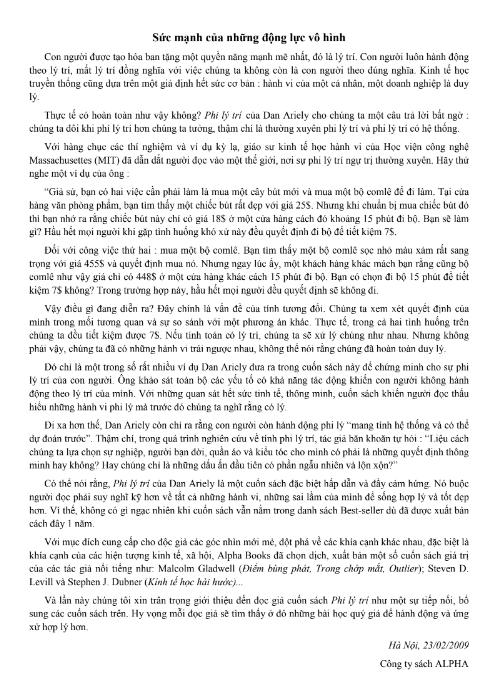 Tải FREE sách Phi Lý Trí Dan Ariely PDF có tiếng Việt 7 Tải FREE sách Phi Lý Trí Dan Ariely PDF có tiếng Việt