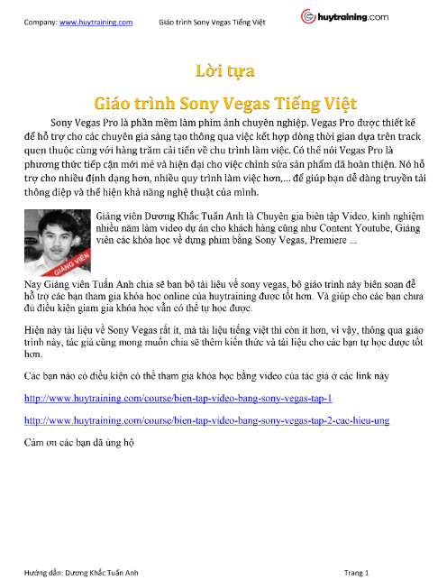 Tải FREE sách Sony Vegas Tiếng Việt PDF có tiếng Việt