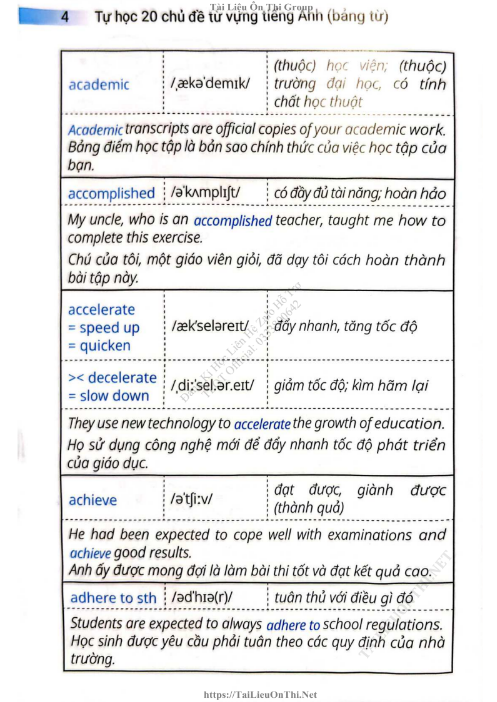 Tải FREE sách Tự Học 20 Chủ Đề Từ Vựng Tiếng Anh PDF 6 Tải FREE sách Tự Học 20 Chủ Đề Từ Vựng Tiếng Anh PDF