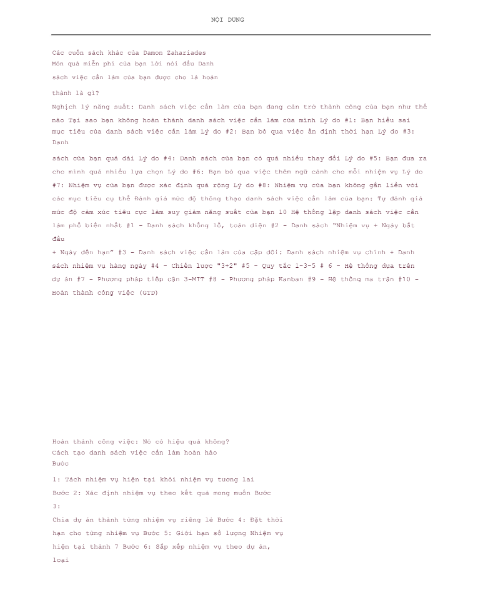 Sách Công Thức Việc Cần Làm PDF có tiếng Việt tải FREE