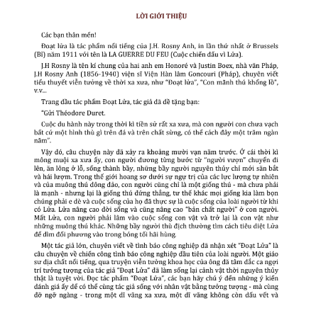 Sách Đoạt Lửa - J. H. Rosny Anh PDF có tiếng Việt tải FREE