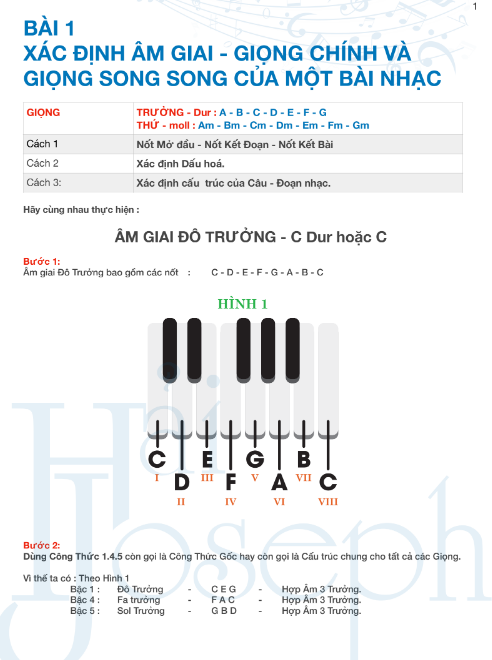 Sách Hòa Âm Cơ Bản Tập 1 Bài 1 - 5 PDF tải FREE