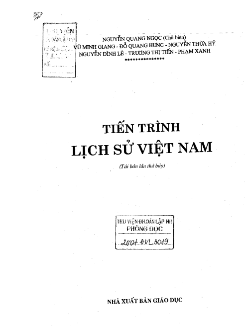 Sách Tiến Trình Lịch Sử Việt Nam PDF tải FREE