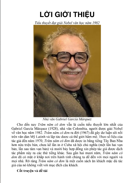 Sách Trăm Năm Cô Đơn PDF tải FREE có tiếng Việt