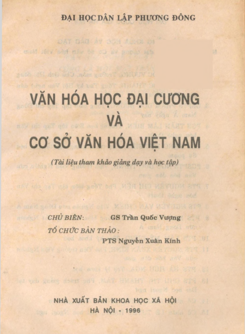 Sách Văn Hóa Học Đại Cương Và Cơ Sở Văn Hóa Việt Nam PDF tải FREE