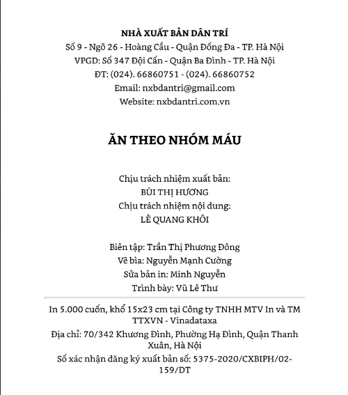 Tải FREE sách Ăn Theo Nhóm Máu PDF