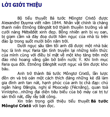Tải FREE sách Bá Tước Môngtơ Crixtô PDF có tiếng Việt
