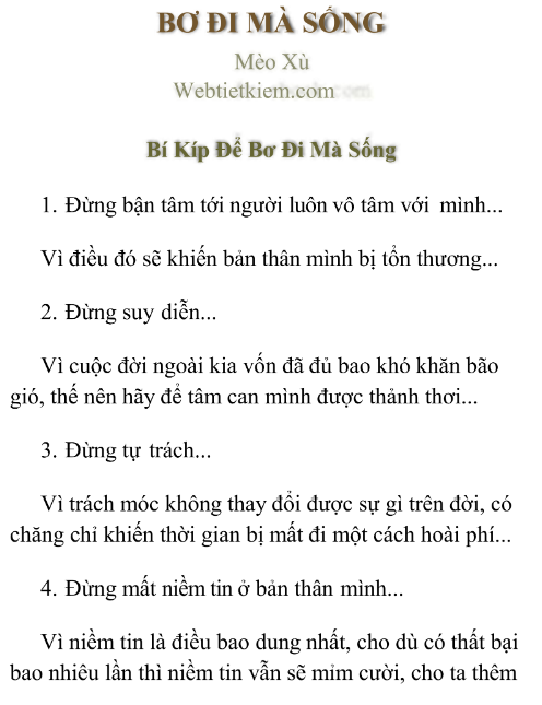 Tải FREE sách Bơ Đi Mà Sống - Mèo Xù PDF 7 Tải FREE sách Bơ Đi Mà Sống - Mèo Xù PDF