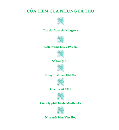 Tải FREE sách Cửa Tiệm Của Những Lá Thư PDF có tiếng Việt