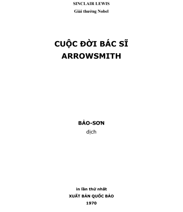 Tải FREE sách Cuộc Đời Bác Sĩ Arrow Smith PDF có tiếng Việt