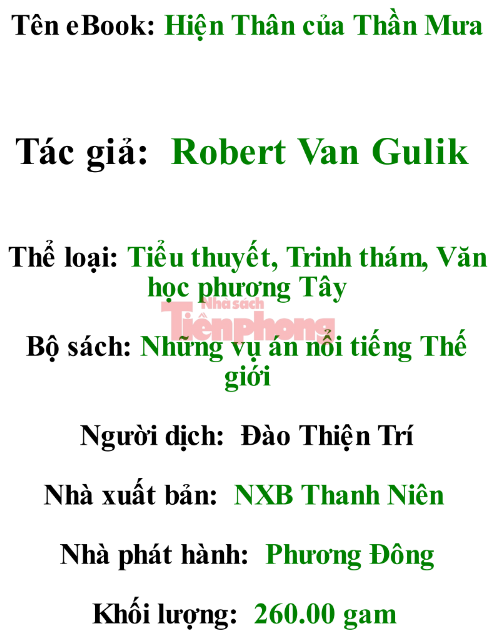 Tải FREE sách Hiện Thân Của Thần Mưa PDF có tiếng Việt