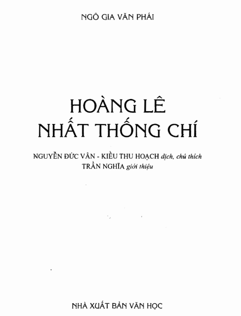 Tải FREE sách Hoàng Lê Nhất Thống Chí PDF