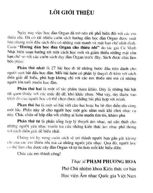 Tải FREE sách Hướng Dẫn Học Đàn Organ Cho Thiếu Nhi PDF