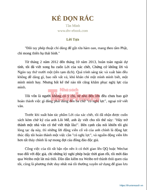Tải FREE sách Kẻ Dọn Rác PDF có tiếng Việt