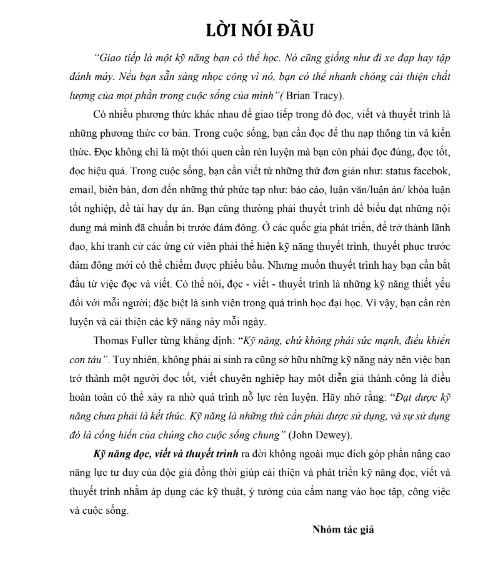 Tải FREE sách Kỹ Năng Đọc, Viết Và Thuyết Trình - UTH PDF 7 Tải FREE sách Kỹ Năng Đọc, Viết Và Thuyết Trình - UTH PDF