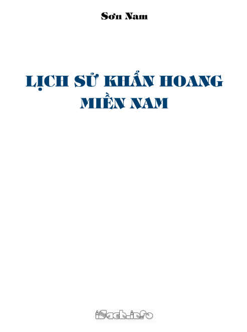 Tải FREE sách Lịch Sử Khẩn Hoang Miền Nam PDF