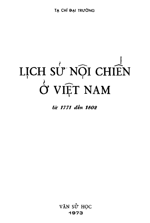 Tải FREE sách Lịch Sử Nội Chiến Ở Việt Nam Từ 1771 Đến 1802 PDF