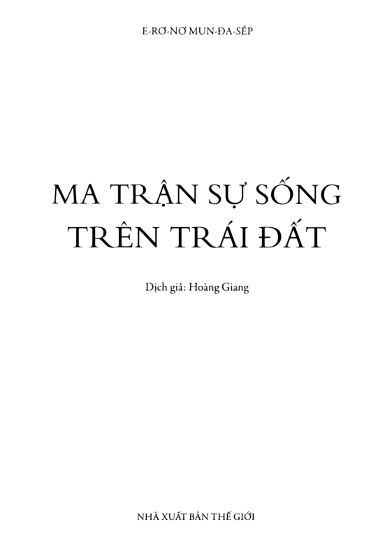 Tải FREE sách Ma Trận Sự Sống Trên Trái Đất PDF có tiếng Việt