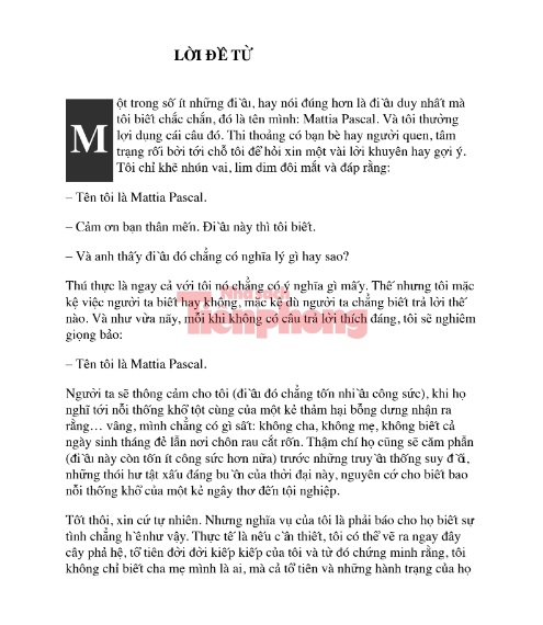 Tải FREE sách Mattia Pascal Quá Cố PDF có tiếng Việt 7 Tải FREE sách Mattia Pascal Quá Cố PDF có tiếng Việt