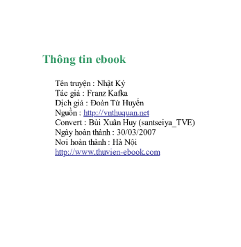 Tải FREE sách Nhật Ký - Franz Kafka PDF có tiếng Việt 7 Tải FREE sách Nhật Ký - Franz Kafka PDF có tiếng Việt