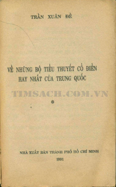Tải FREE sách Những Bộ Tiểu Thuyết Hay Nhất Của Trung Quốc PDF có tiếng Việt