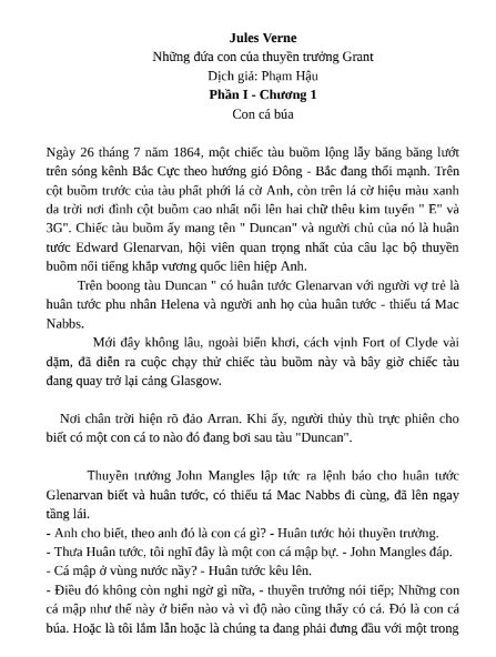 Tải FREE sách Những Đứa Con Của Thuyền Trưởng Grant PDF có tiếng Việt